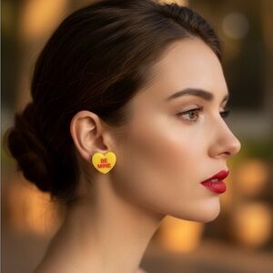 NWT Valentine Heart-Shaped Yellow Earrings “Be Mine”